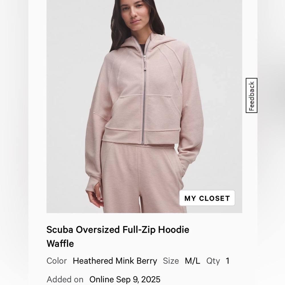 Lululemon waffle scuba full zip hoodie